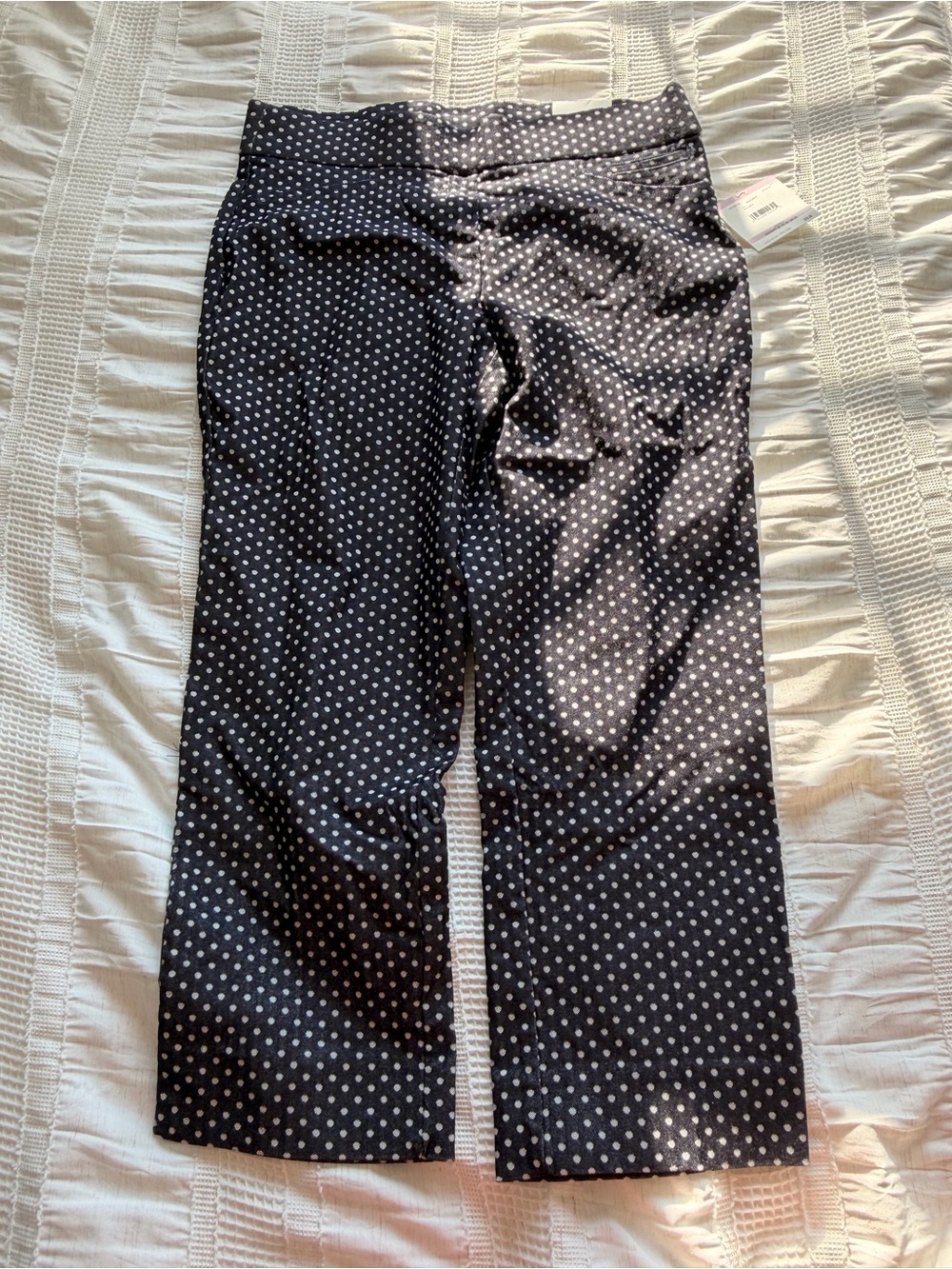 Anne Klein Black Polka Dot Straight Leg Pants